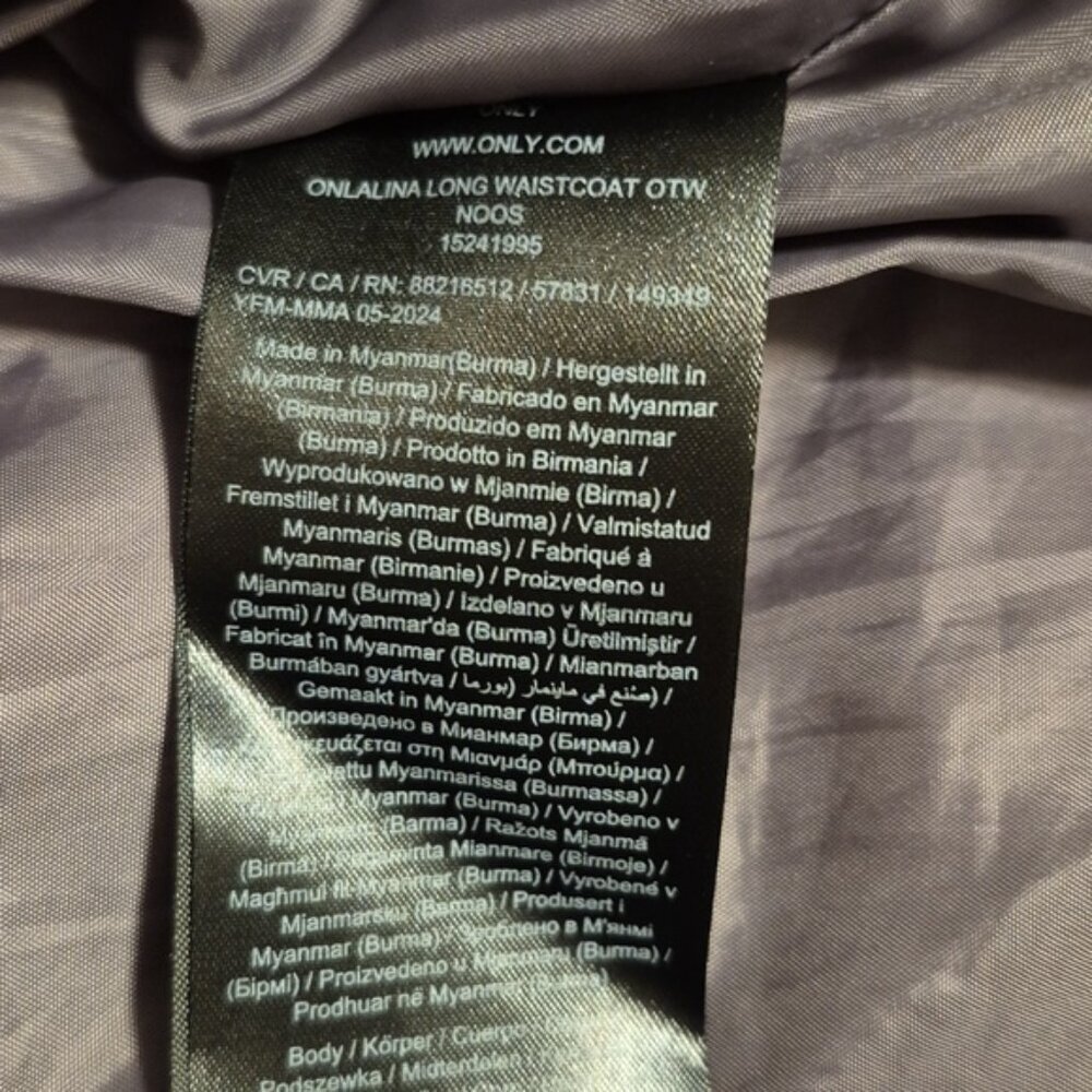 🖤 ONLY Charcoal Hooded Long Puffer Vest – XS - Picture 7 of 10